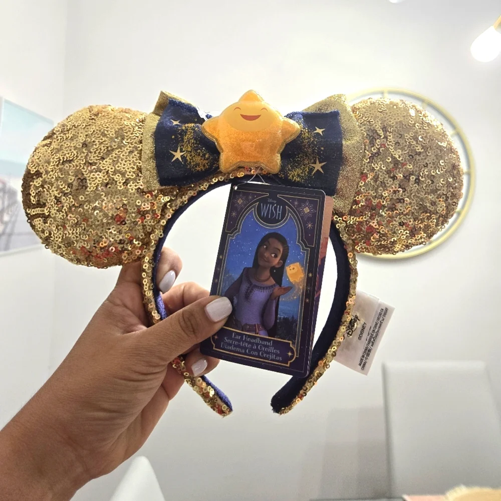 Disney Parks 2023 Wish Movie Sequin Bow Mickey Minnie Mouse Ear Headband… - Picture 1 of 3